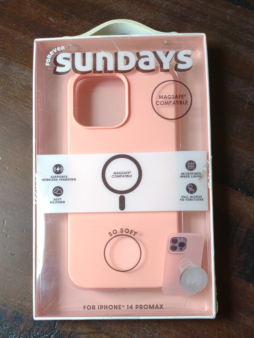 sundays Soft Silicone MagSafe Case for iPhone 14 Pro Max - Peach Pink